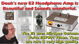 O amplificador de fone de ouvido E2 da Douk tem um som maravilhoso. Ele utiliza válvulas Valvo EC...