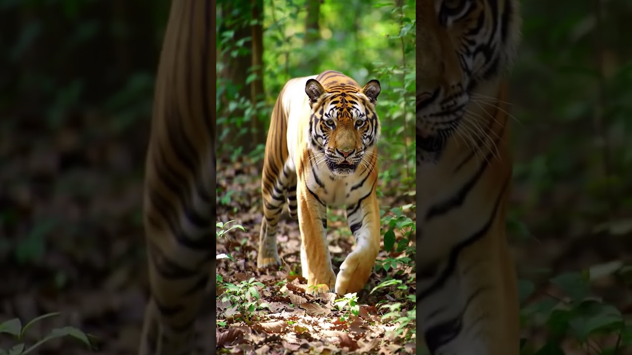 tiger walking #tiger #jimcorbettwildlifeandnatureview #wildlife