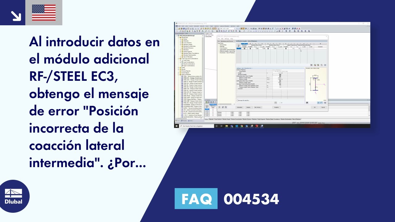 [ES] FAQ 004534 | Al introducir datos en el módulo adicional RF-/STEEL EC3, obtengo el mensaje de error ...