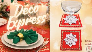 💥🎄⏱ DERNIERE MINUTE : déco express pour les tables de fêtes -dessous de verre en crochet originaux