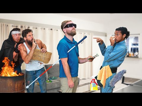 Homeless People Secretly Living in Blind Guys House Prank!