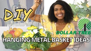 Dollar tree DIY Metal Hanging Basket decor Crafts hacks and easy ideas | Decorating on a budget 🌺🌿