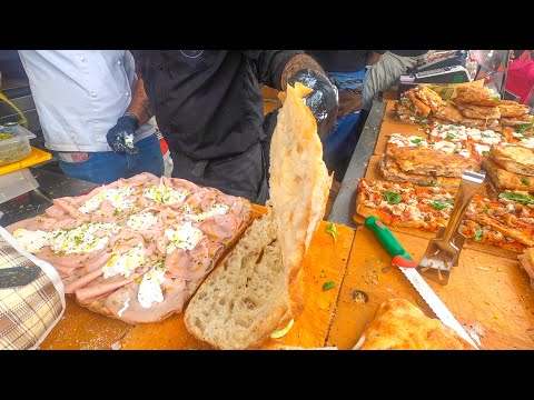 Italian Street Food Festival from the World. Huge Skewers, Meats, Maxi Burgers. Italy Street Food