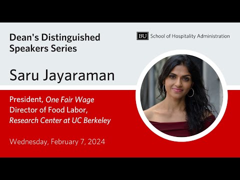 Saru Jayaraman, President of One Fair Wage, SHA ... - YouTube