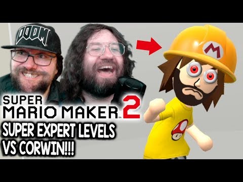 SUPER MARIO MAKER 2! SUPER EXPERT LEVELS VS CORWIN! -- SMM2 Endless Challenge (Nintendo Switch)