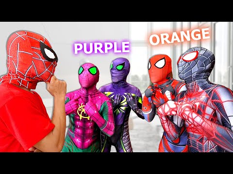 PRO 6 SPIDER-MAN & SPIDER-GIRL || PURPLE or ORANGE Suit ??? ( Comedy Battle Mini Games )
