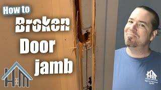 How to repair replace broken door jamb,  fix interior door jamb and casing. Easy!