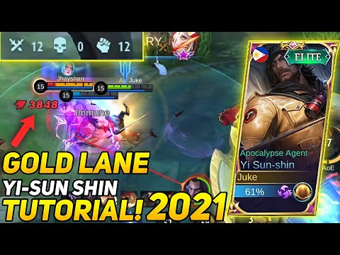 HOW TO USE GOLD LANE YI SUN SHIN | YI SUN SHIN GOLD LANE TUTORIAL! | INSANE DAMAGE | MLBB