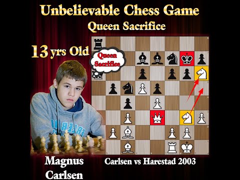 13 years Old Magnus Carlsen Unbelievable Chess Game | Carlsen vs Harestad 2003