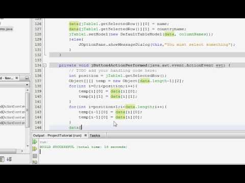 Java Tutorial Removing Rows From Jtable Session 21