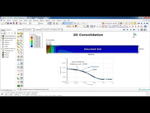 2D consolidation of a fully saturated soil layer Abaqus
