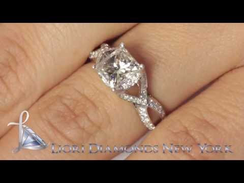 ER-0413 - 1.78 Carat I-VS1 Certified Princess Cut Diamond Engagement Ring 18k White Gold