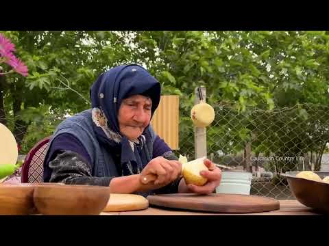 ¡VIDA DE PUEBLO AZERBAIYÁN! ¡LA VIEJA ABUELA CAUCÁSICA COCINA DOVGA Y BOZBASH! COCINAR KHINKALI