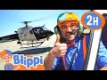 Blippi Takes A Ride In A Police Helicopter BEST OF BLIPPI TOYS Educational Videos For Kids