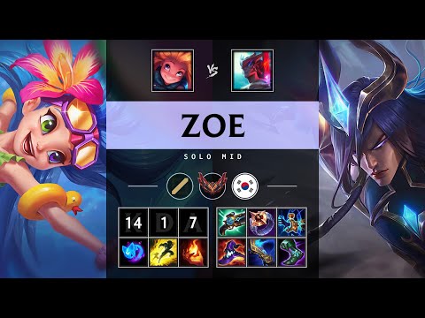 Zoe Mid vs Yone: Quadra Kill, Legendary - KR Grandmaster Patch 14.23