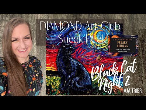 Diamond Art Club Sneak Peek! “Black Cat Night 2” by Aja Trier 🐈‍⬛