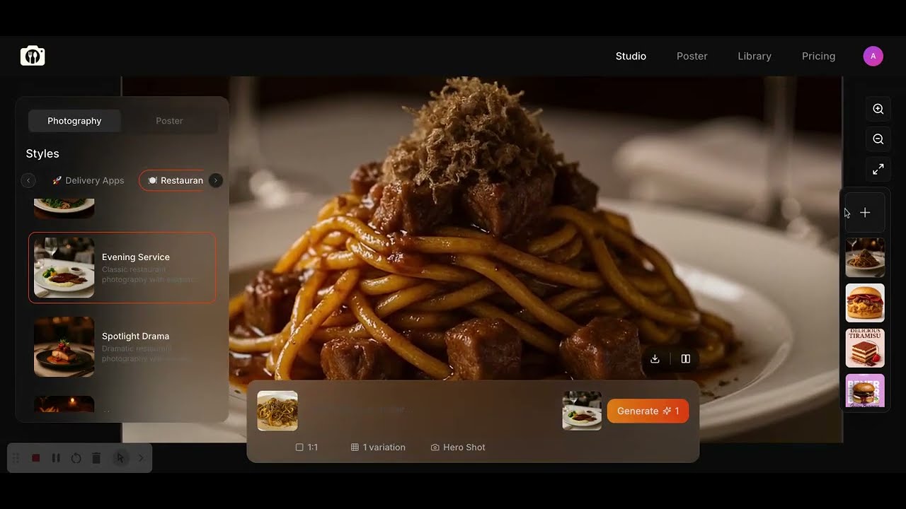 FoodShot AI Web Studio Demo