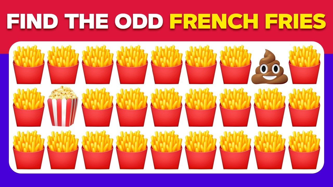 Find the ODD One Out - Junk Food Edition 🍔🍟🍰 30 Levels Emoji Quiz — Easy, Medium, Hard