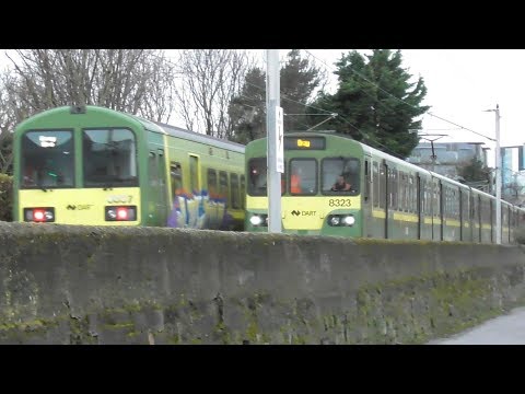 Irish Rail 8500 and 8300 Class Dart Trains - Railway Cottages, Dublin
