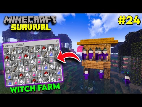 I Made Easiest 1.18 Witch Farm in Minecraft Bedrock/MCPE | in Hindi | Minecraft Survival #24