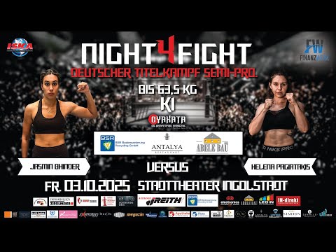 NIGHT4FIGHT VOL.6 | Bhinder VS Pagiatakis | Fight 8 - K1 | German Semi-Pro Title Fight.