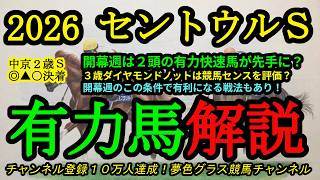 【有力馬解説】2026セントウルステークス！快速有力馬2頭は開幕週の馬場を利せるのか？ダイヤモンドノットの評価は？
