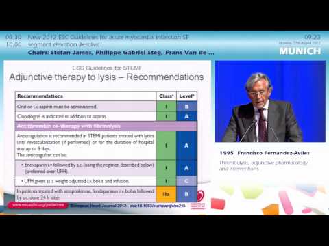 ESC Congress 2012: New 2012 ESC Guidelines for acute myocardial infarction ST-segment elevation