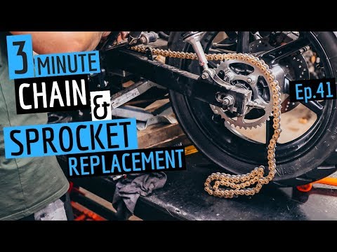 Motorcycle Chain Adjustment & Sprocket Replacement [3 Minutes] - Cafe Racer Build Video