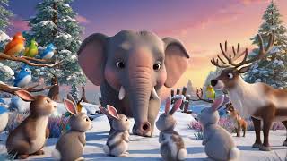Sad Elephant's Magical Journey 🐘❄️ | 4K AI Cartoon Adventure | Emotional Animal Story 