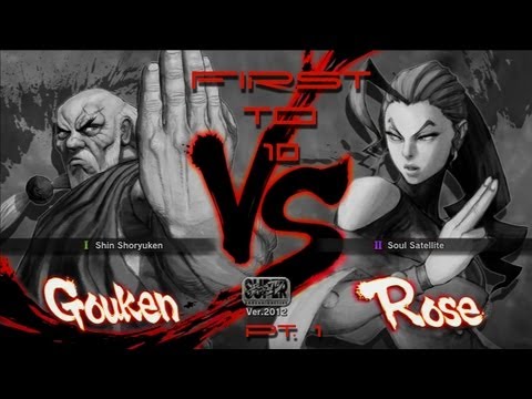 SSF4 AE v2012 Konkara (Gouken) VS kennkou (Rose) HD 1080p FT10 pt.1 WITH COMMENTARY