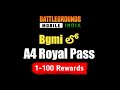 Bgmi లో A4 Royal Pass Leàks | 1-100 Rewards | Bgmi Telugu