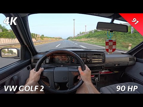 VW Golf 2 1991 POV test drive (1.8 90 HP, 3-speed AT)
