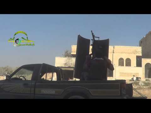 التصدي للطيران الحربي من قبل جبهة انقاذ سوريا في معرة النعمان في محافظة إدلب