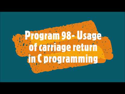 Program98-Usage of carriage return in C programming
