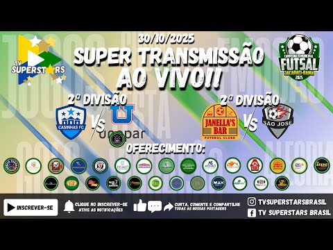 30/10 - CAMPEONATOS DE FUTSAL DE JACARACI 2025 - 2ª DIVISÃO EM AÇÃO NO GINÁSIO DE JACARACI!!