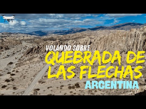 Volando sobre Quebrada de las Flechas Salta Argentina DRONE FOOTAGE