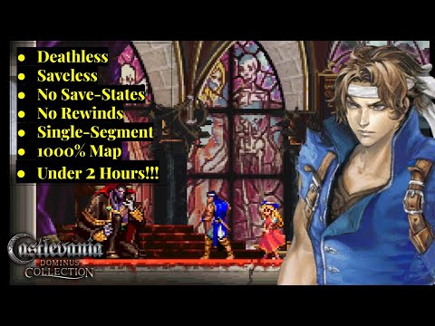 Castlevania: Portrait of Ruin - Richter Mode 1000% MAP in UNDER 2 HRS (Deathless, No Rewinds/Saves)