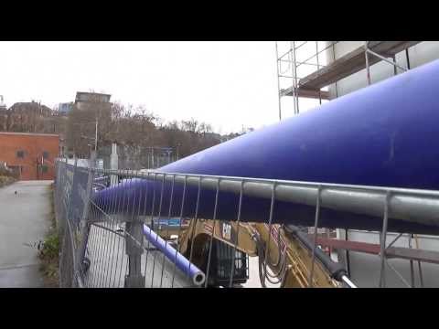 GWM-Rohre an der Wagenburg für Stuttgart 21 am 20.12.13