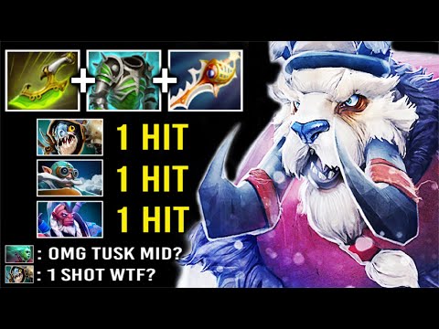 1 PUNCH KILL Divine Rapier + Swift Blink Tusk Mid Imba Armor Melt Strat vs Hard Krobelus WTF Dota 2
