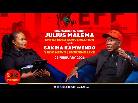 The EFF President  Julius_S_Malema in an unfiltered conversation with Sakina on SABC News,