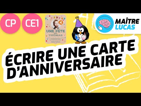 Écrire une carte d'anniversaire CP - CE1 - Cycle 2 - Français - Production d'écrits