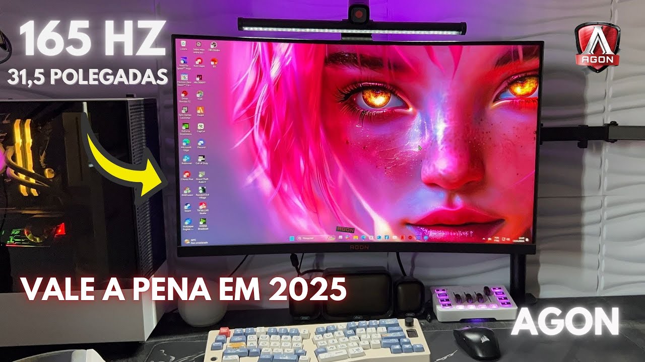 MONITOR GAMER GIGANTE AOC AGON 32" COM 165HZ - VALE A PENA ? AOC AG323FCXE! (2024)