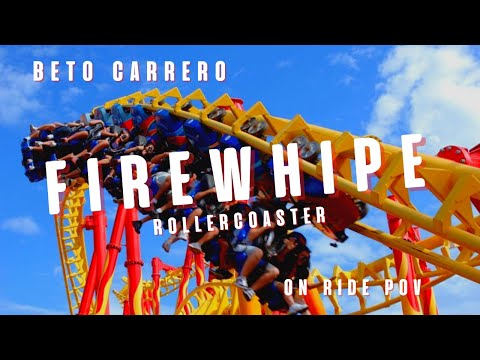 FIREWHIP MONTANHA RUSSA BETO CARRERO | FIREWHIP ROLLERCOASTER BETO CARRERO WORLD BRAZIL ON RIDE POV