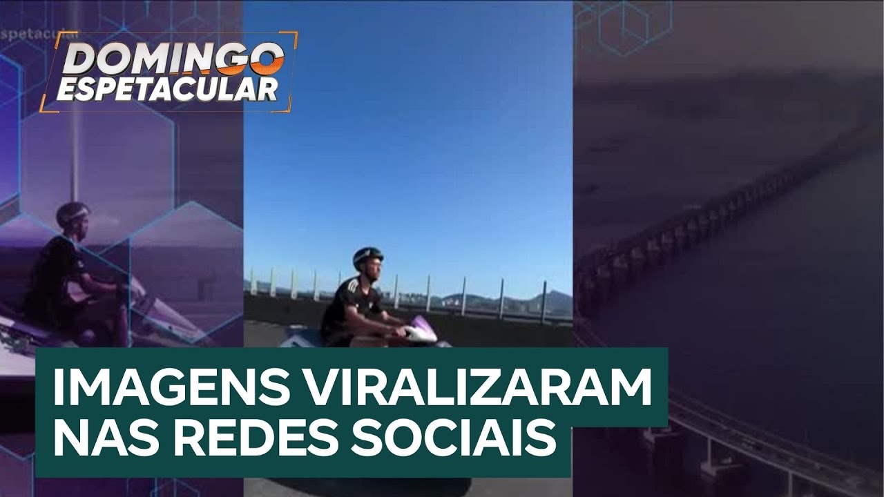 Moto aquática ilegal é flagrada em ponte do Rio de Janeiro