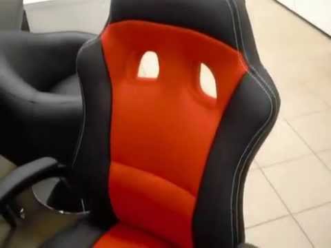 Fotel biurowy Race czarno-czerwony, Living Art