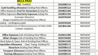 GL CODES FOR POST OFFICE SAP OR CSI