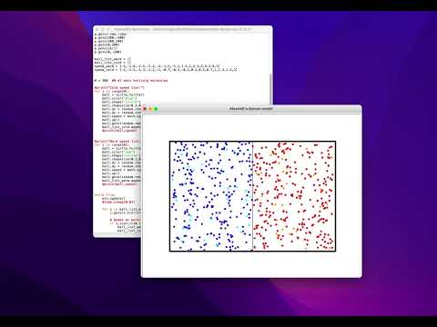 Maxwell's demon thought experiment - simple python model