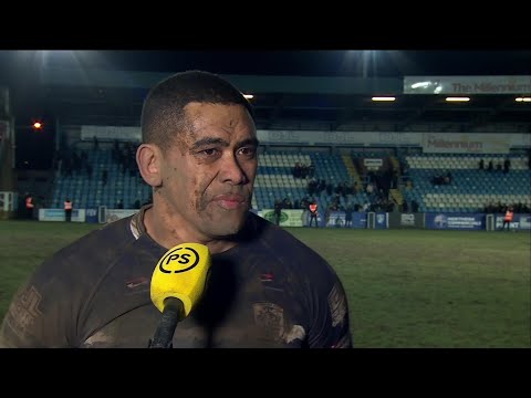 Featherstone's Junior Moors reacts to win over Leigh