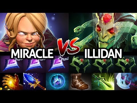 MIRACLE Invoker VS Illidan Medusa Epic Battle Top Immortal Mid Lane 7.22 Dota 2