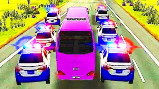 Bus Simulator 2020 - My Big Transport vs Police Car Very Bad Roads - Offroad Android Gameplay iOS